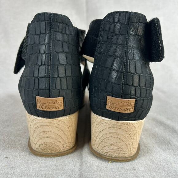 Dr Scholls Women Leather Animal Print Wedge Sandals Size 8W Strappy Boho Comfort - Picture 7 of 11